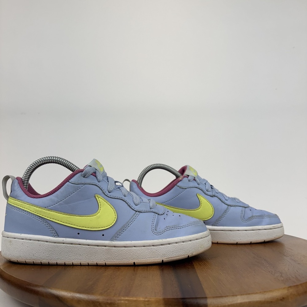 Big Kids Nike Court Borough Low 2 GS Cobalt Bliss Leather Sneakers Size 4.5 Y